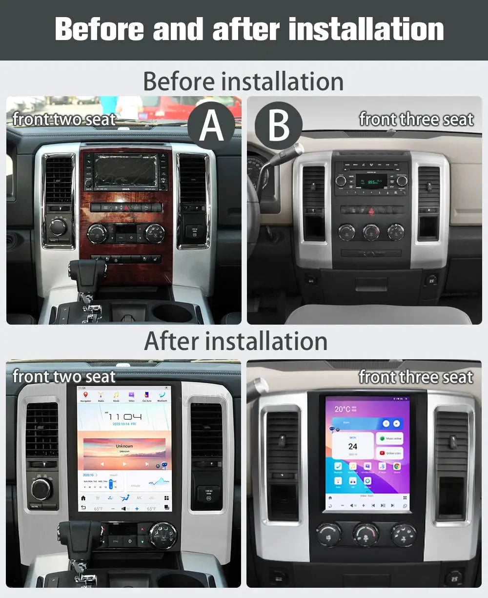 YuanTing Android 12 Car Stereo For Dodge RAM 1500 2009-2012 – 7" GPS, CarPlay, 2GB/32GB