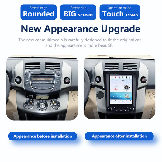 Autoradio 10,4" pour Toyota Rav 4 2009-2012, stéréo, Carplay, mise à niveau, écran de style Tesla, Android Auto, navigation GPS, lecteur multimédia