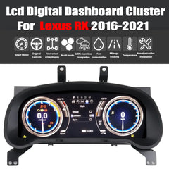 Tableau de bord numérique LCD 12,3 pouces pour Lexus RX 2016-2021 Panneau de voiture Compteur de vitesse Cockpit virtuel 