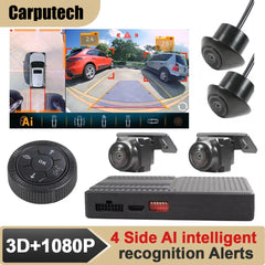 Carputech 360 degree panoramic view HD 1080P AI Intelligent Object Recognition Reminder 3D Bird Eye View Car Camera System