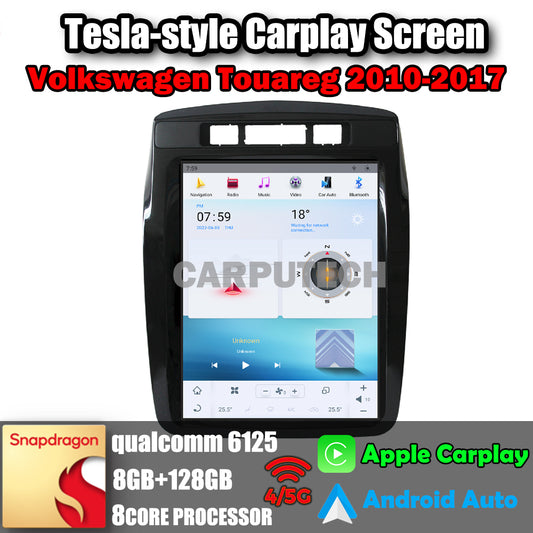 Autoradio 10,4" pour VW Volkswagen Touareg 2010-2017, stéréo, Carplay, mise à niveau, écran de style Tesla, Android Auto, navigation GPS, lecteur multimédia