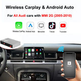 Carputeh Apple CarPlay Wireless For Audi MMI 2G A4 A5 A6 A7 A8 Q5 Q7 2005-2010 Android Auto Carplay Module Decoder Box Netflix Carputech