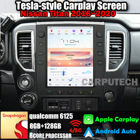 12.1" Qualcomm pour Nissan Titan 2016-2020 autoradio stéréo Carplay mise à niveau écran de style Tesla Android Auto GPS Navigation lecteur multimédia