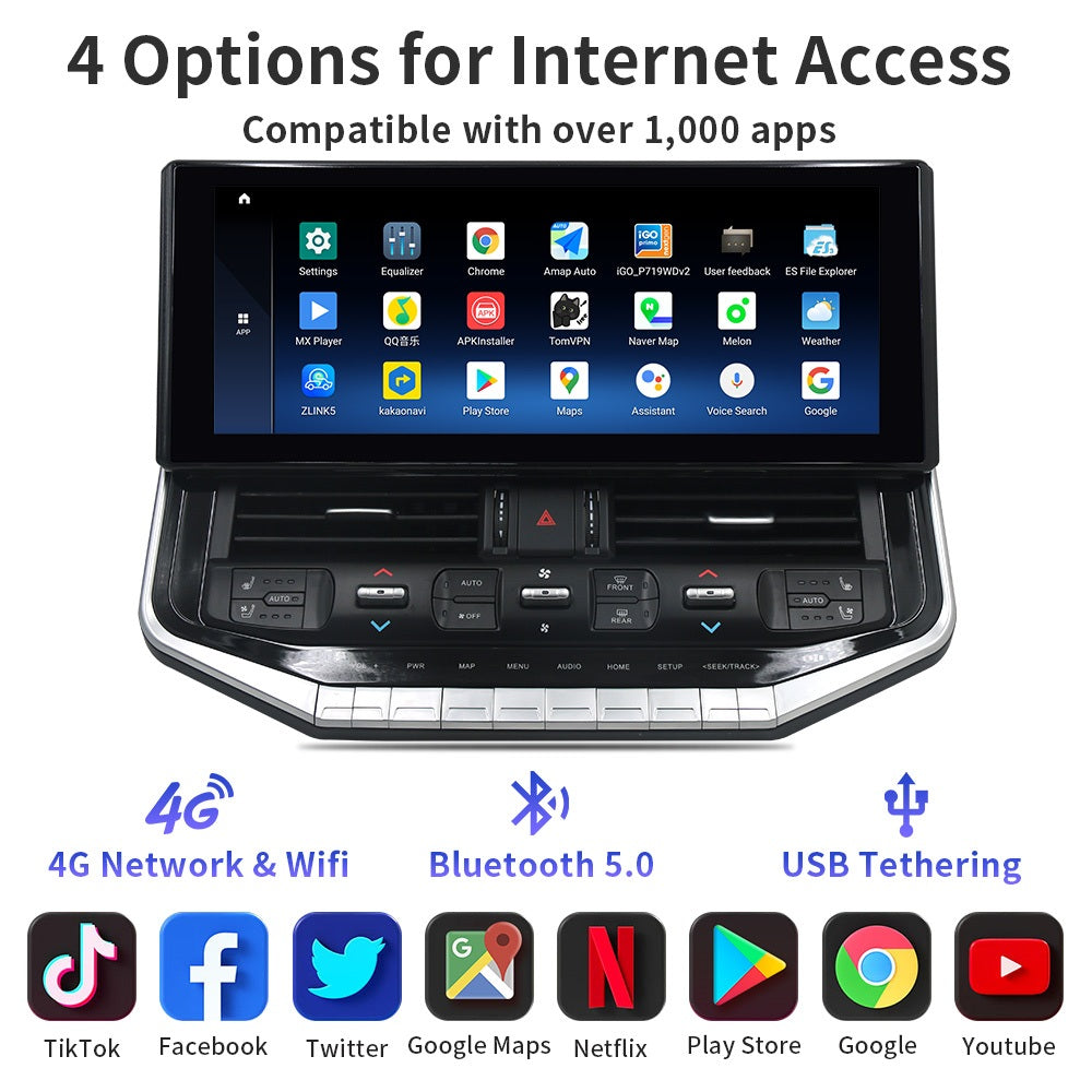 16.2inch Touch Screen For Toyota Land Cruiser LC200 LC300 2007-2021 Android 14 Car Radio Multimedia Player Navigation Carputech