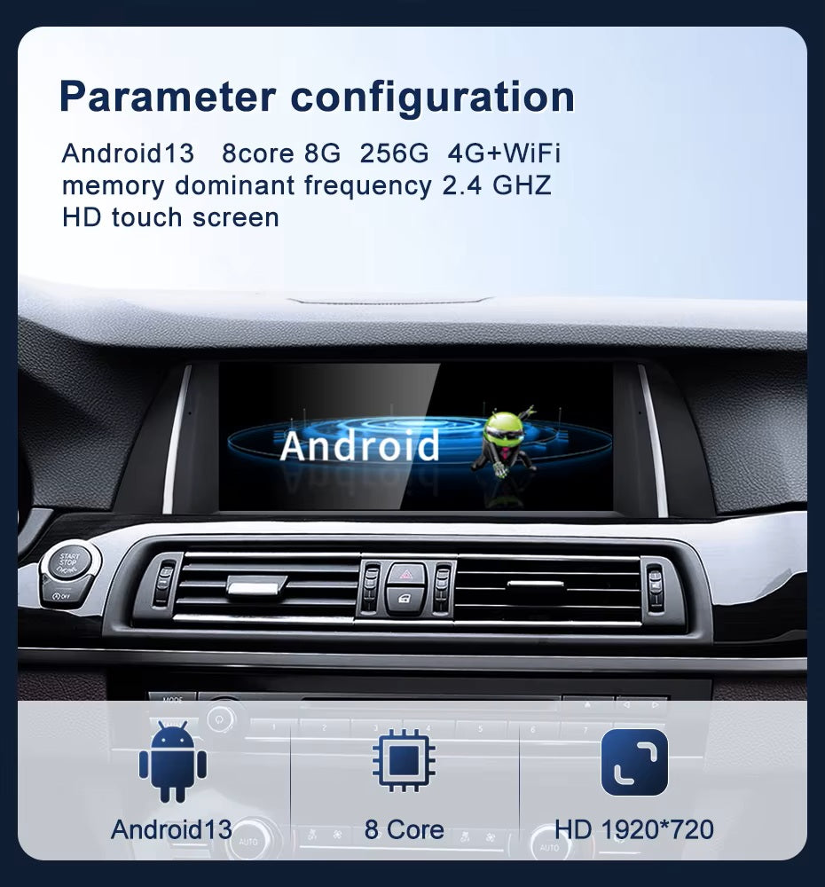 Android 14 10.25 inches For BMW 5 Series F10 F11 2009-2017 GPS