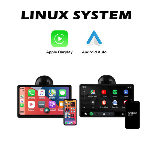 7 Inch Touch Screen Portable Android Auto Wireless Apple CarPlay Tablet Stereo Multimedia Bluetooth
