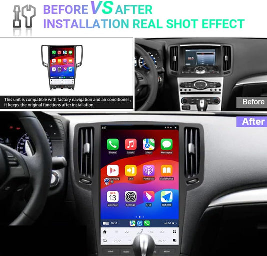 13.6" Qualcomm For Infiniti Q40 Q60 2007-2015 Car Radio Stereo Carplay Upgrade Tesla Style Screen Android Auto GPS Navigation Multimedia Player