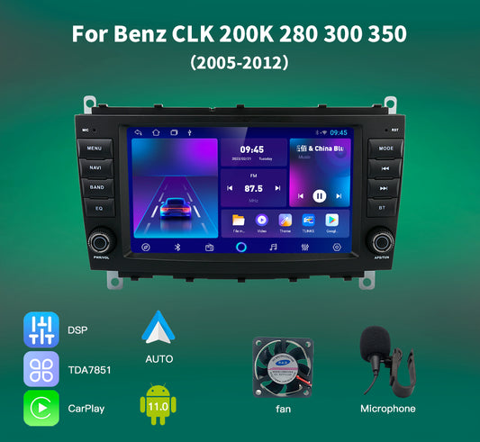 Carputech 8" Android Car Multimedia Player Radio Stereo GPS For Mercedes Benz CLK 200K 280 300 350 CarPlay AUTO SWC 4G Navigation BT