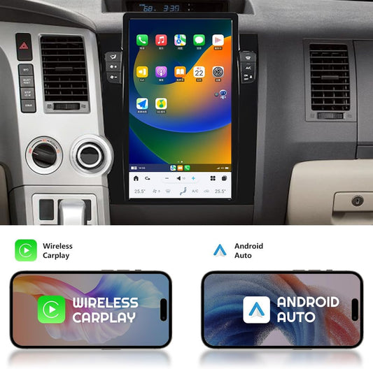 Autoradio 13,6" Qualcomm pour Toyota Sequoia 2007-2018, stéréo, Carplay, mise à niveau, écran de style Tesla, Android Auto, navigation GPS, lecteur multimédia
