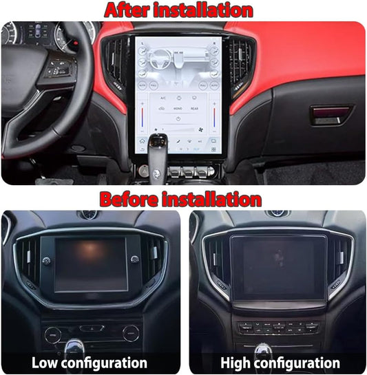 Autoradio 12,1" Qualcomm pour Maserati Ghibli 2014-2019, stéréo, Carplay, mise à niveau, écran de style Tesla, Android Auto, navigation GPS, lecteur multimédia