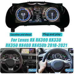 Tableau de bord numérique LCD 12,3 pouces pour Lexus RX 2016-2021 Panneau de voiture Compteur de vitesse Cockpit virtuel 