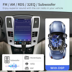12,1 Zoll Qualcomm für Lexus RX RX300 RX330 RX350 RX400H 2004–2008 Autoradio-Stereo-Carplay-Upgrade Tesla-Stil-Bildschirm Android Auto GPS-Navigation Multimedia-Player