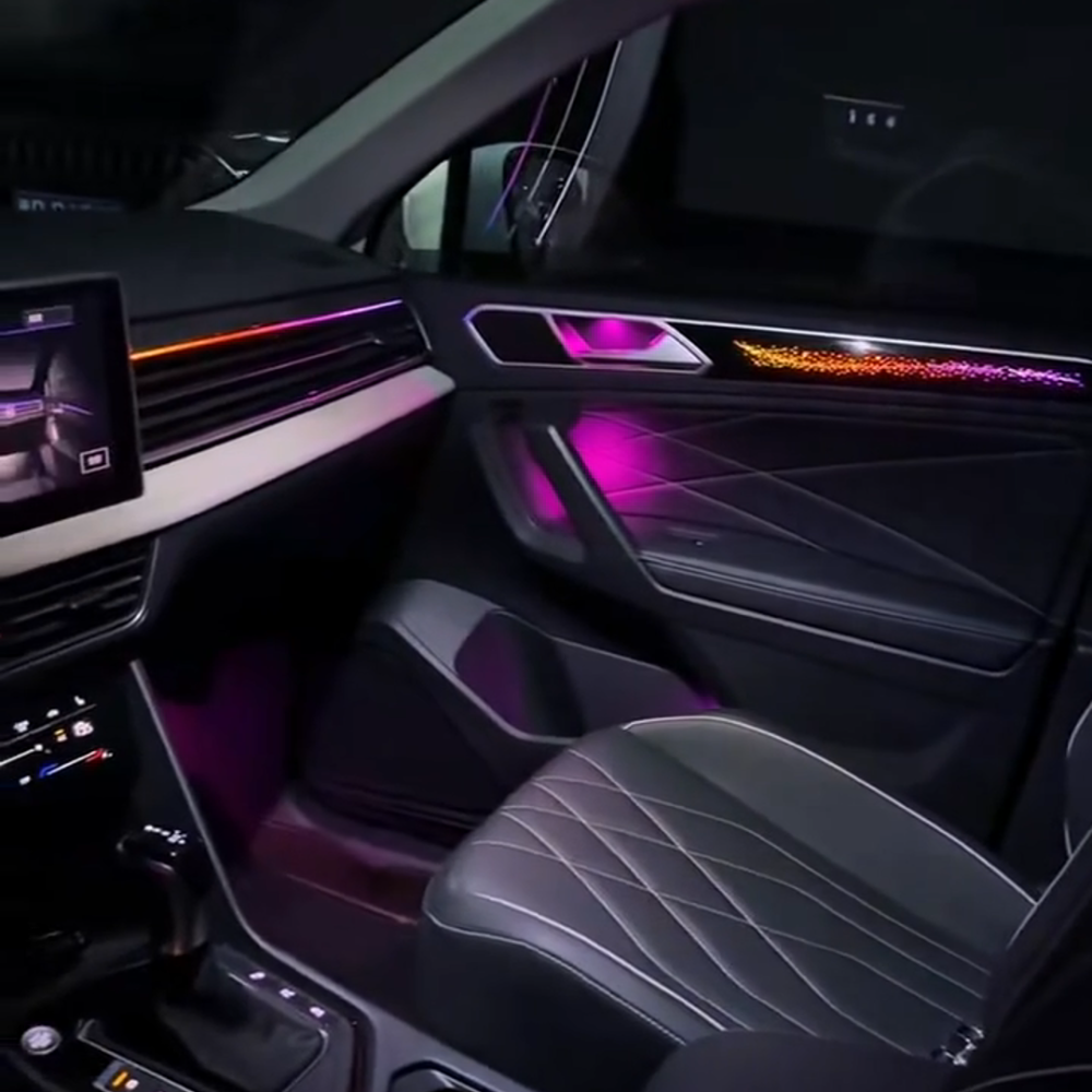For Volkswagen VW Tiguan 2022-2025 Dynamic Symphony Car Interior Ambient Lighting 64 Color Trim Decoration Accessories