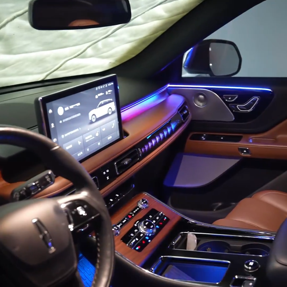 For Lincoln Aviator 2020-2023 Dynamic Symphony Car Interior Ambient Lighting 64 Color Trim Decoration Accessories