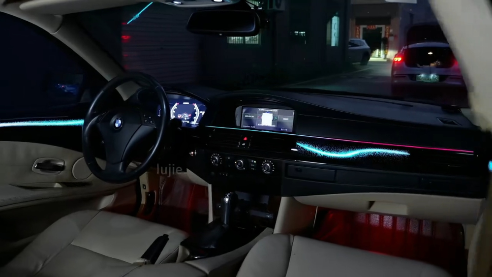 For BMW 5 Series E60 2007-2010 Dynamic Symphony Car Interior Ambient Lighting 64 Color Trim Decoration Accessories