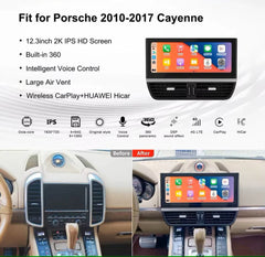 12.3" Porsche Cayenne 2010-2017 Navigation IPS Screen Car Radio Multimedia Player Carplay DSP