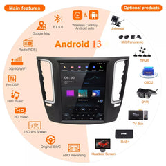Autoradio 12,1" Qualcomm pour Maserati Levante 2012-2020, stéréo, Carplay, mise à niveau, écran de style Tesla, Android Auto, navigation GPS, lecteur multimédia