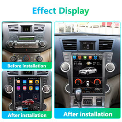 Autoradio 12,1" Qualcomm pour Toyota Highlander 2008-2014, stéréo, Carplay, mise à niveau, écran de style Tesla, Android Auto, navigation GPS, lecteur multimédia