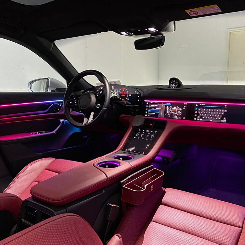For Porsche Taycan 2019-2024 64 Color Symphony Car Interior Ambient Lighting Trim Decoration Accessories