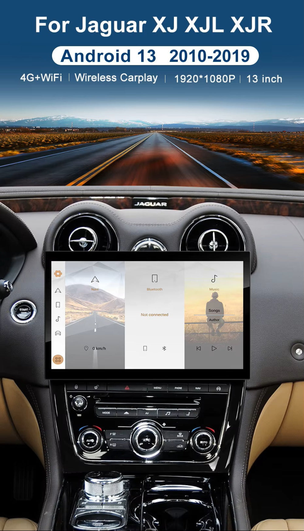13'' For Jaguar XJ XJL XJR 351 2010-2019 Android Screen