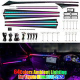 Upgrade RHD/LHD 64 Color Symphony Led Car Interior Ambient Lighting for Toyota Hilux 2015-2024 Trim Accessories Carputech