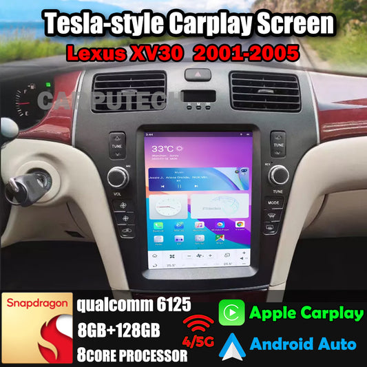 Autoradio 10,4" Qualcomm pour VX30 2001-2005, stéréo, Carplay, mise à niveau, écran de style Tesla, Android Auto, navigation GPS, lecteur multimédia