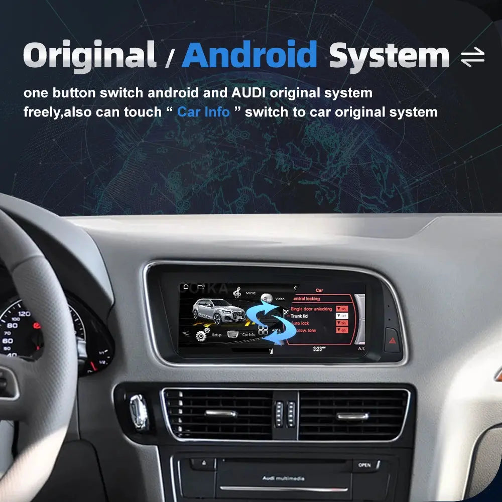 8.8inch 8 Core Android 13 System Car Radio Stereo For Audi Q5 2009-2016 WIFI 4G 8+128GB Carplay BT Touch Screen GPS Navi Receiver Carputech