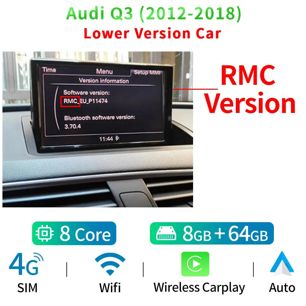 8 Inch Android Touch Screen Car Stereo For Audi Q3 2012-2018 BT WIFI SIM GPS Navi Wirless Carplay Auto Radio Player Carputech