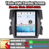 10.4" For Honda Civic 2016-2021 Car Radio Headunit Stereo Carplay Upgrade Tesla Style Screen Android Auto GPS Navigation Multimedia Player Carputech