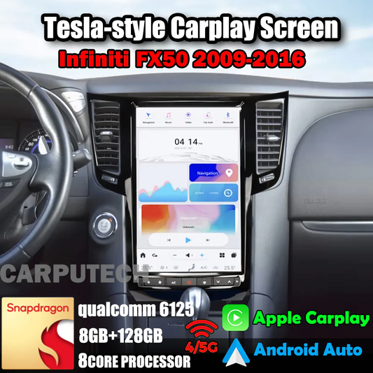 13,6" Qualcomm pour Infiniti FX50 2009-2016 Autoradio Stéréo Carplay Mise à Niveau Écran Style Tesla Android Auto Navigation GPS Lecteur Multimédia 