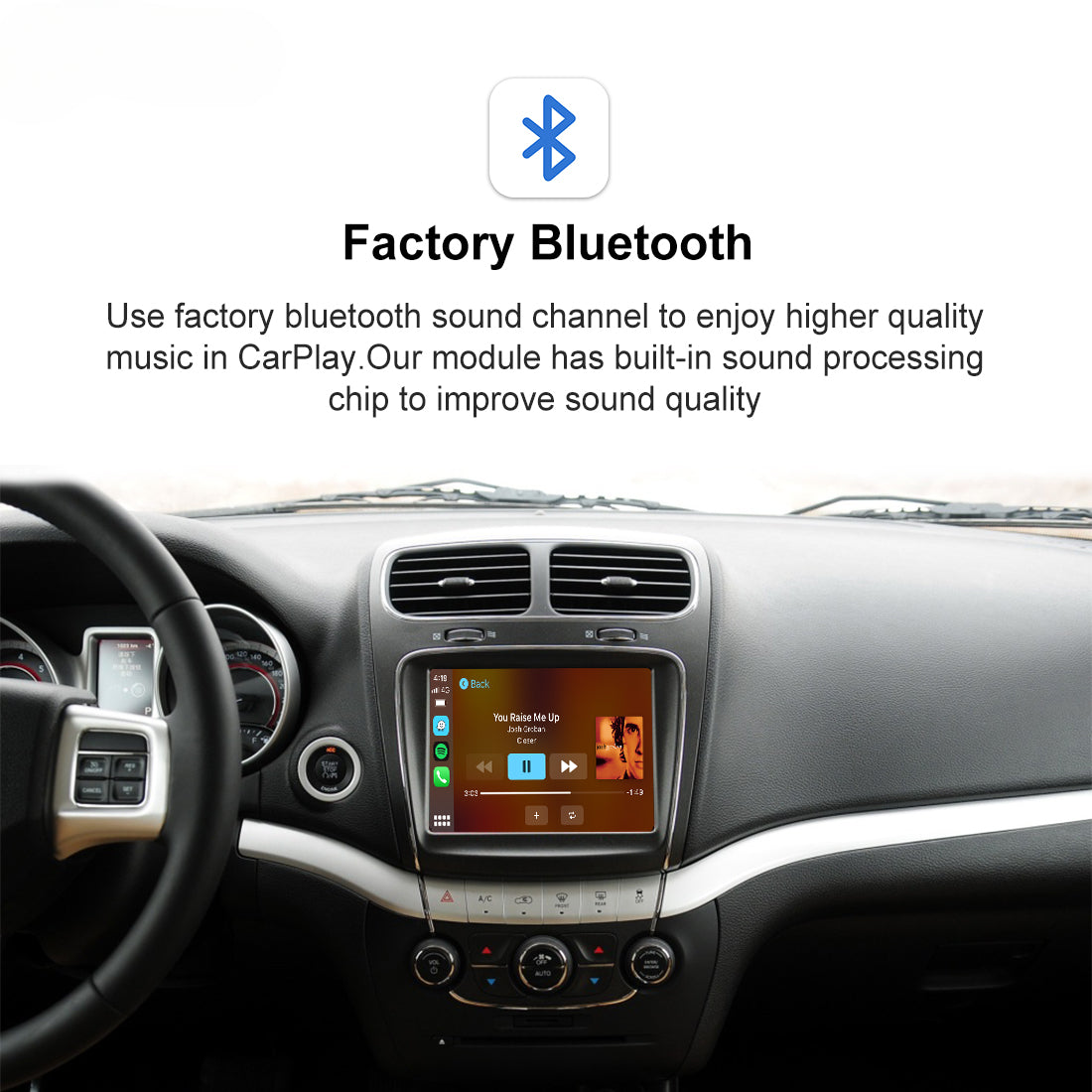 Carputech Wireless Apple CarPlay for Dodge Uconnect 8.4" Charger Ram Challenger Journey Durango CarPlay Kit Android Auto Mirror-Link Reserve Camera Retrofit