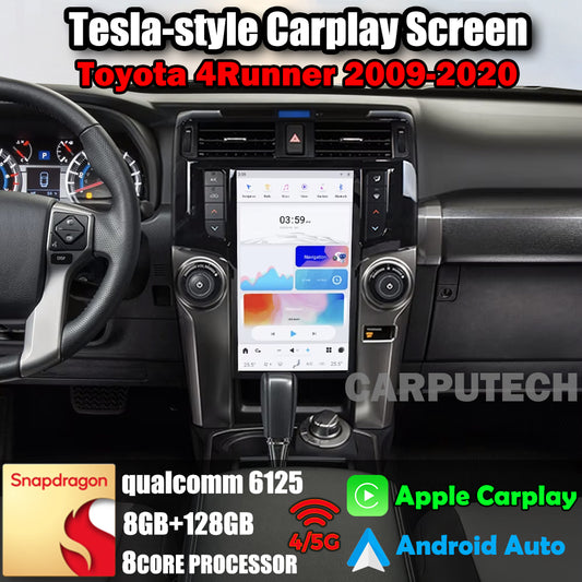 13,6 "Qualcomm pour Toyota 4Runner 2009-2020 autoradio stéréo Carplay mise à niveau écran de style Tesla Android Auto GPS Navigation lecteur multimédia