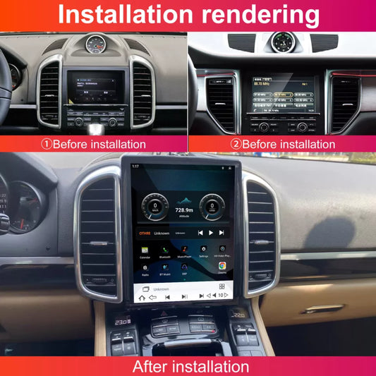Autoradio 10,4" Qualcomm pour Porsche Cayenne 2011-2018, stéréo, Carplay, mise à niveau, écran de style Tesla, Android Auto, navigation GPS, lecteur multimédia