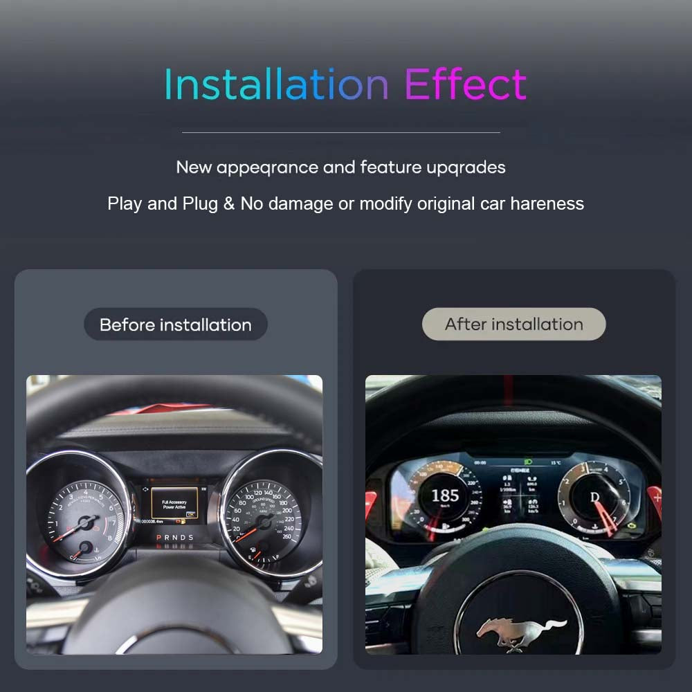 12.3" LCD Digital Dashboard Cluster For Ford Mustang 2012-2023 Car Panel Speedometer Virtual Cockpit