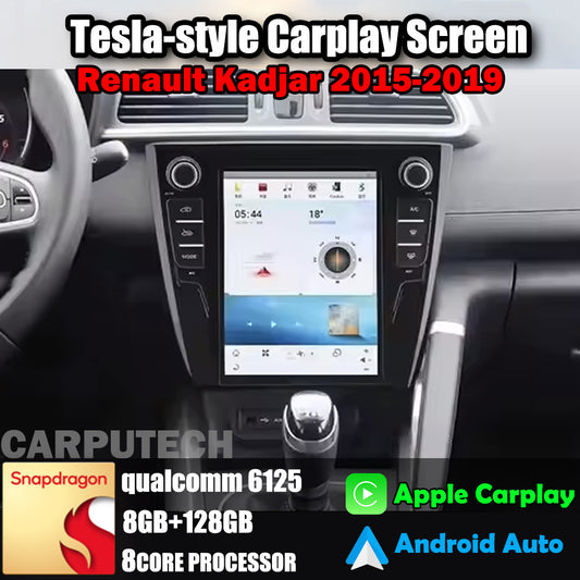 10.4" For Renault Kadjar 2015-2019 Car Radio Headunit Stereo Carplay Upgrade Tesla Style Screen Android Auto GPS Navigation Multimedia Player