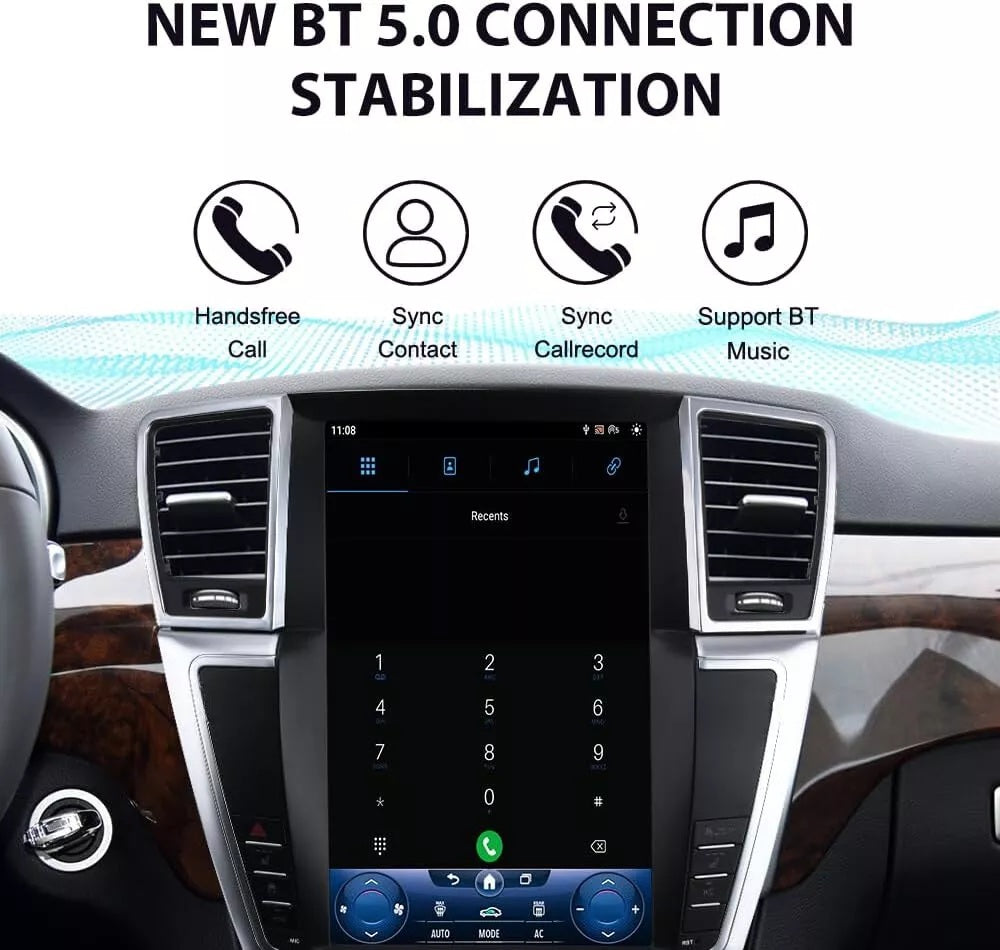 12.1" Qualcomm For Mercedes Benz ML GL W166 X166 2012-2015 Car Radio Stereo Carplay Upgrade Tesla Style Screen Android Auto GPS Navigation Multimedia Player