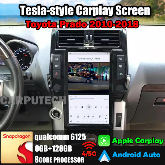 13,6 "Qualcomm pour Toyota Prado 2010-2018 autoradio stéréo Carplay mise à niveau écran de style Tesla Android Auto GPS Navigation lecteur multimédia