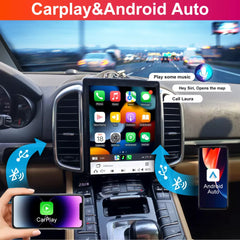 Autoradio 10,4" Qualcomm pour Porsche Cayenne 2011-2018, stéréo, Carplay, mise à niveau, écran de style Tesla, Android Auto, navigation GPS, lecteur multimédia