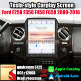 12.1" Qualcomm For Ford F250 F350 F450 F650 Heavy Duty Truck 2009-2016 Car Radio Stereo Carplay Upgrade Tesla Style Screen Android Auto GPS Navigation Multimedia Player Carputech