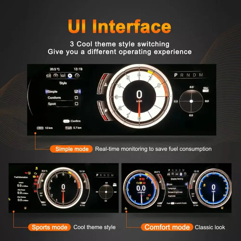 12.3" LCD Digital Dashboard Cluster For Lexus RX 2016-2021 Car Panel Speedometer Virtual Cockpit Carputech