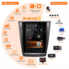 12,1 Zoll Qualcomm für Lexus GS400 2004–2011 Autoradio-Stereo-Carplay-Upgrade Tesla-Stil-Bildschirm Android Auto GPS-Navigation Multimedia-Player