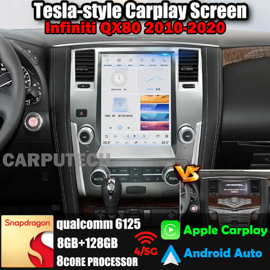 12.1" Qualcomm For Infiniti QX80 2010-2020 Car Radio Stereo Carplay Upgrade Tesla Style Screen Android Auto GPS Navigation Multimedia Player
