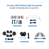 64 Colors Ambient Lighting Kits for Mercedes-Benz E-Class W213 2016-2022 Rotary Tweeter Atmosphere Light Luminous Turbine Vent Speaker Cover Carputech