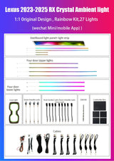 Led Car Interior Ambient Light for Lexus RX 2023-2025 Atmosphere Strip Accessories Upgrade Carputech