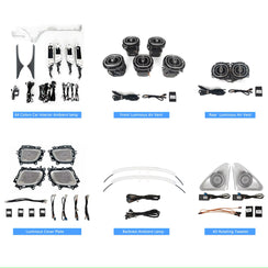 Full Set 64 Colors Car Interior LED Light Car Ambient Light Kit for Mercedes Benz C-class W206 / GLC X254 2022-2025
