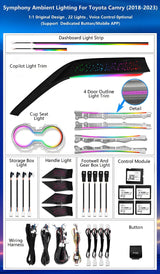 64 Kleuren Ambient Lighting Upgrade Kit voor Toyota Camry 8e 2018 - 2023 Interieur LED Licht Accessoires