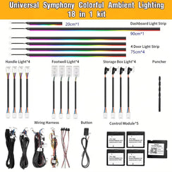 64 Colors Dynamic Symphony Universal Ambient Lighting Car Interior LED Atmosphere Lighting