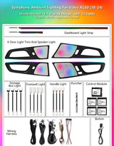 Upgrade LED Car Interior Ambient Lighting for Volvo XC60 2018-2024 Strip Accessories Decoration