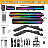 Upgrade Symphony Led Car Interior Ambient Lighting for Honda Civic 10th Gen 2016-2021 Atmosphere Strip Accessories