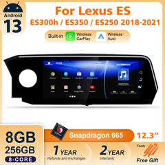 For Lexus ES ES200 ES250 ES350 ES300h 2018-2021 Android 13 Carplay Screen 8 Core Multimedia Player Car Monitor Video Radio Navigation